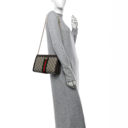 Gucci GG Supreme Monogram Web Small Ophidia Chain Shoulder Bag Brown 2 of 9
