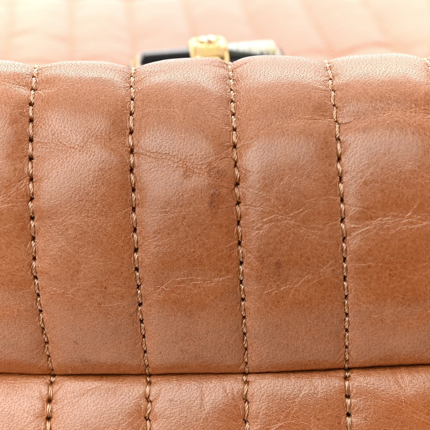 Calfskin Matelasse Medium Happy Shoulder Bag Cognac