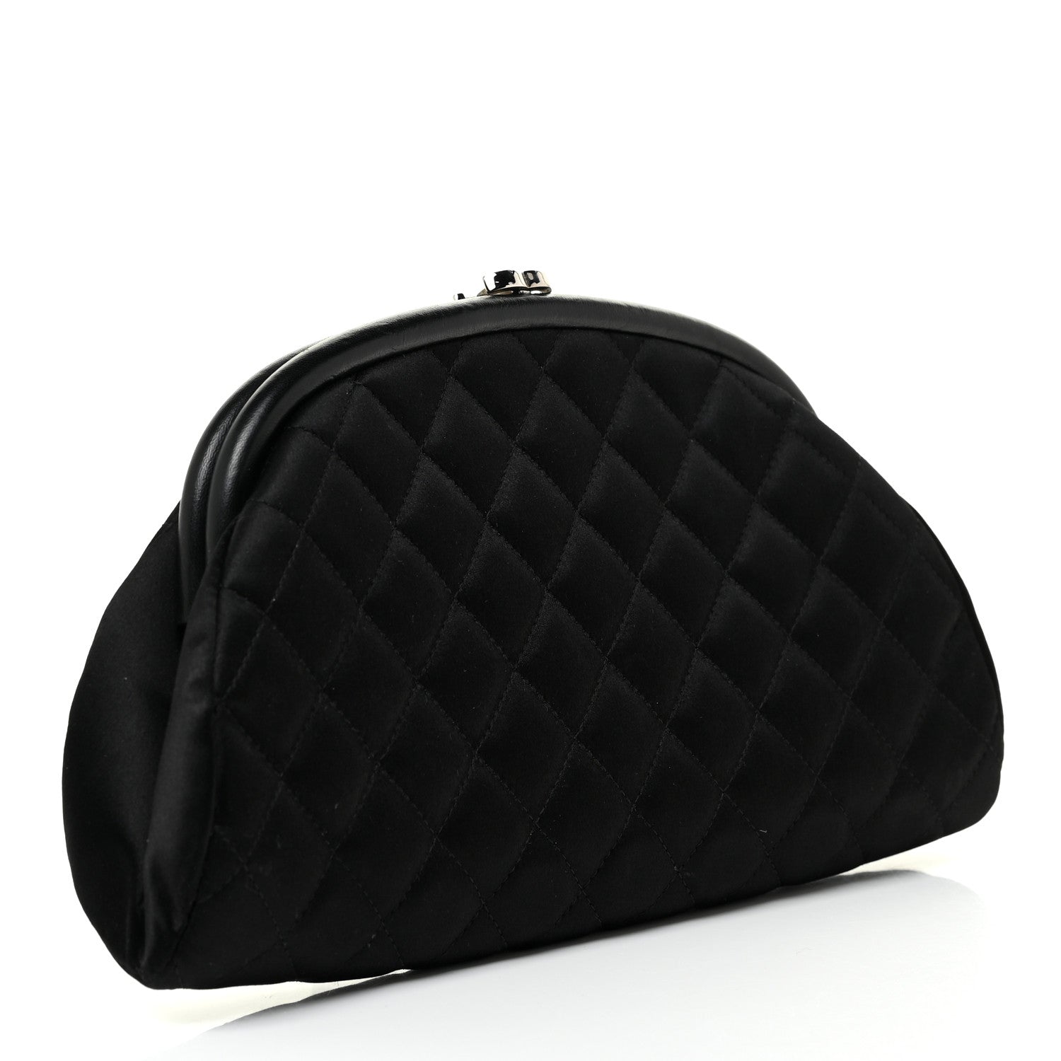 Chanel Satin Quilted Timeless Clutch Black 3 of 11