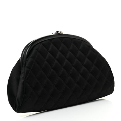 Chanel Satin Quilted Timeless Clutch Black 3 of 11