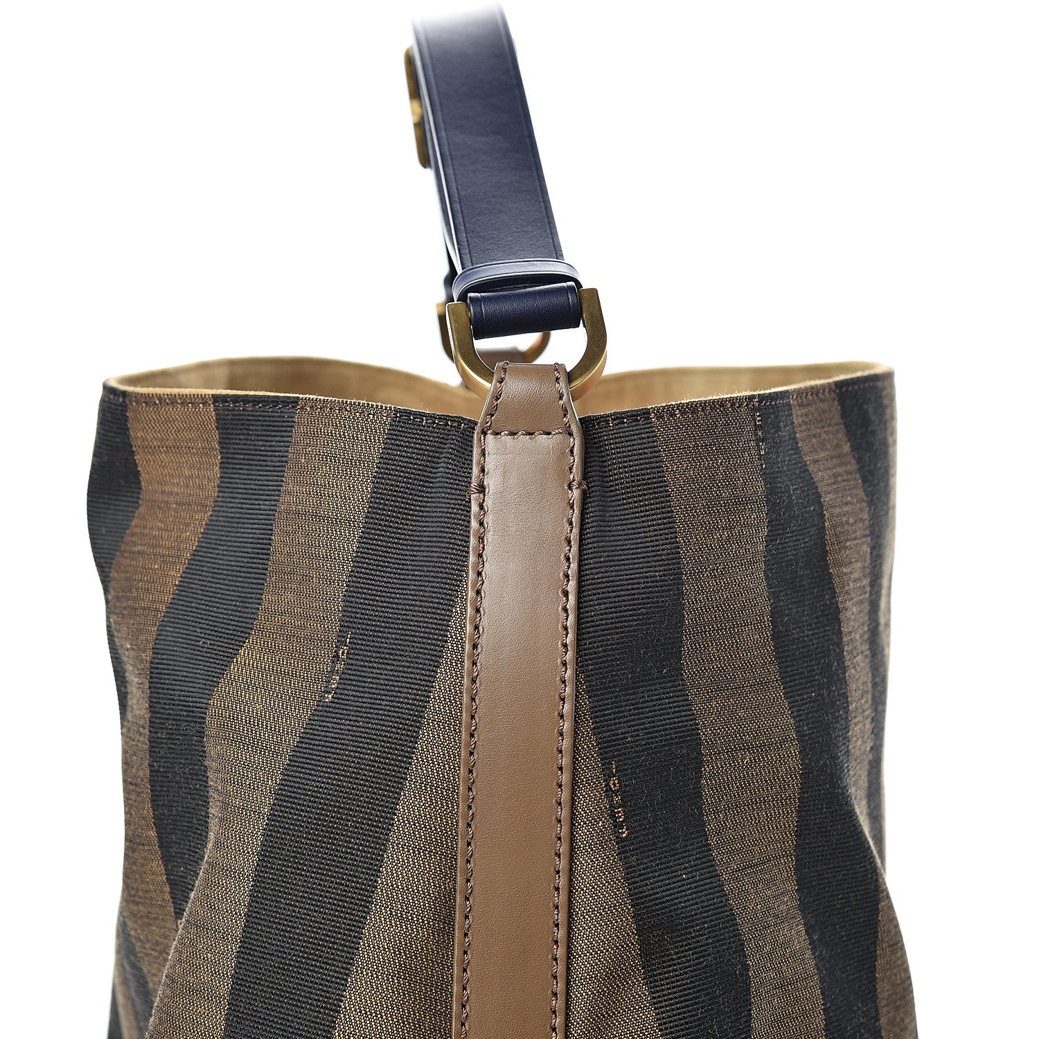 Fendi Pequin Cuoio Vegetale Large Hobo Tobacco Blue Mirto Cuoio 7 of 9
