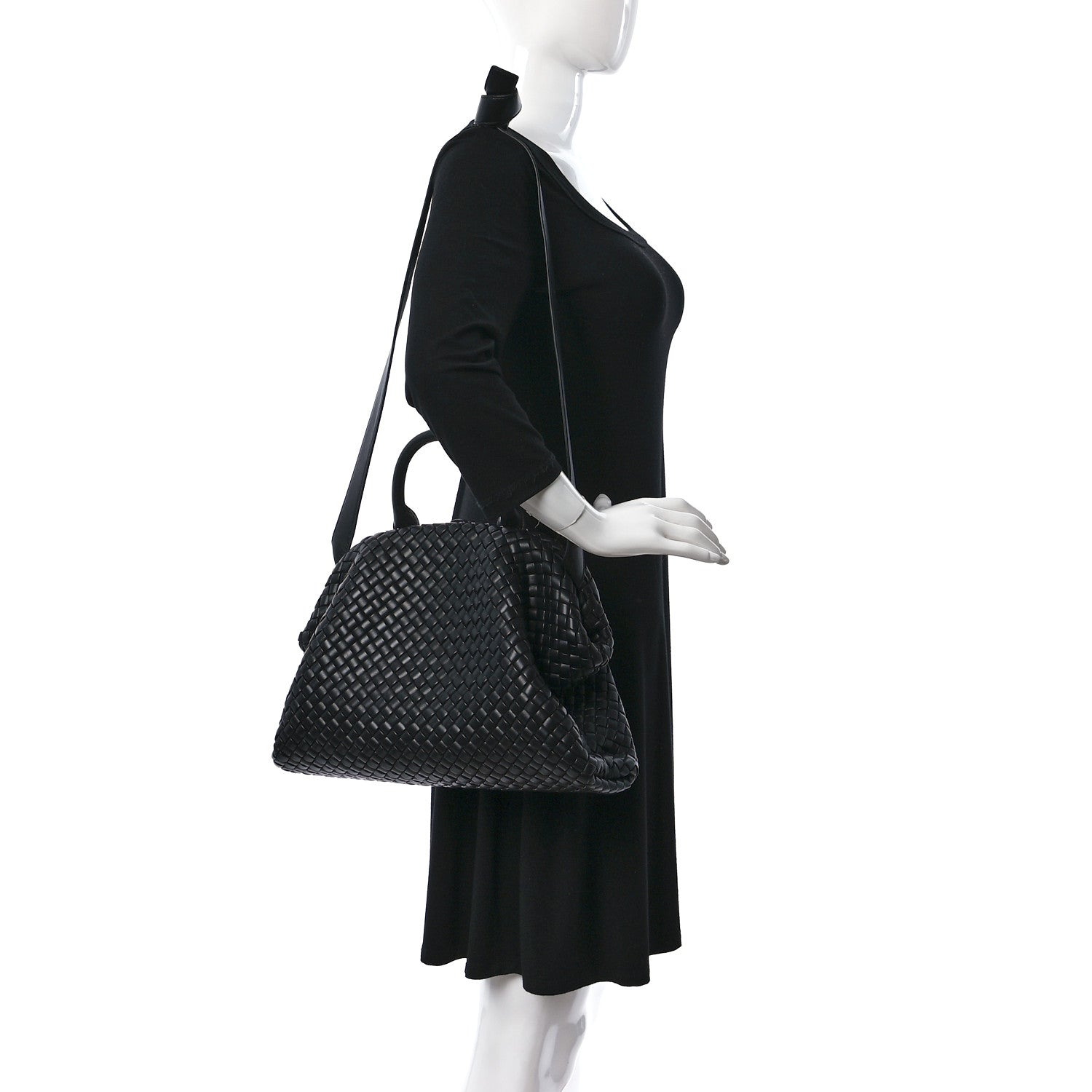 Bottega Veneta Nappa Intrecciato Medium Padded The Handle Tote Black 2 of 9
