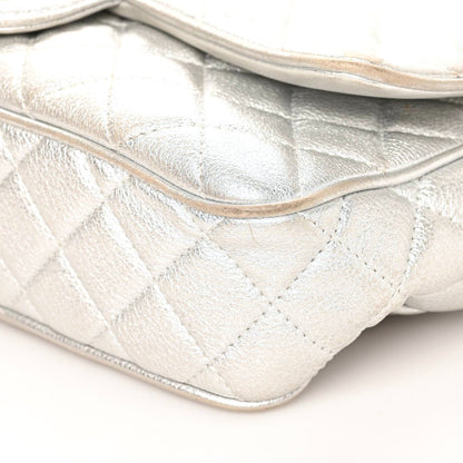 Chanel Metallic Grained Calfskin Quilted Small Casual Rock Flap Silver 6 of 12