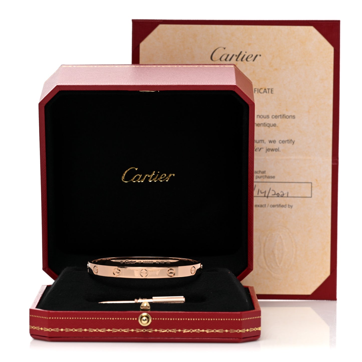 18K Pink Gold LOVE Bracelet 17