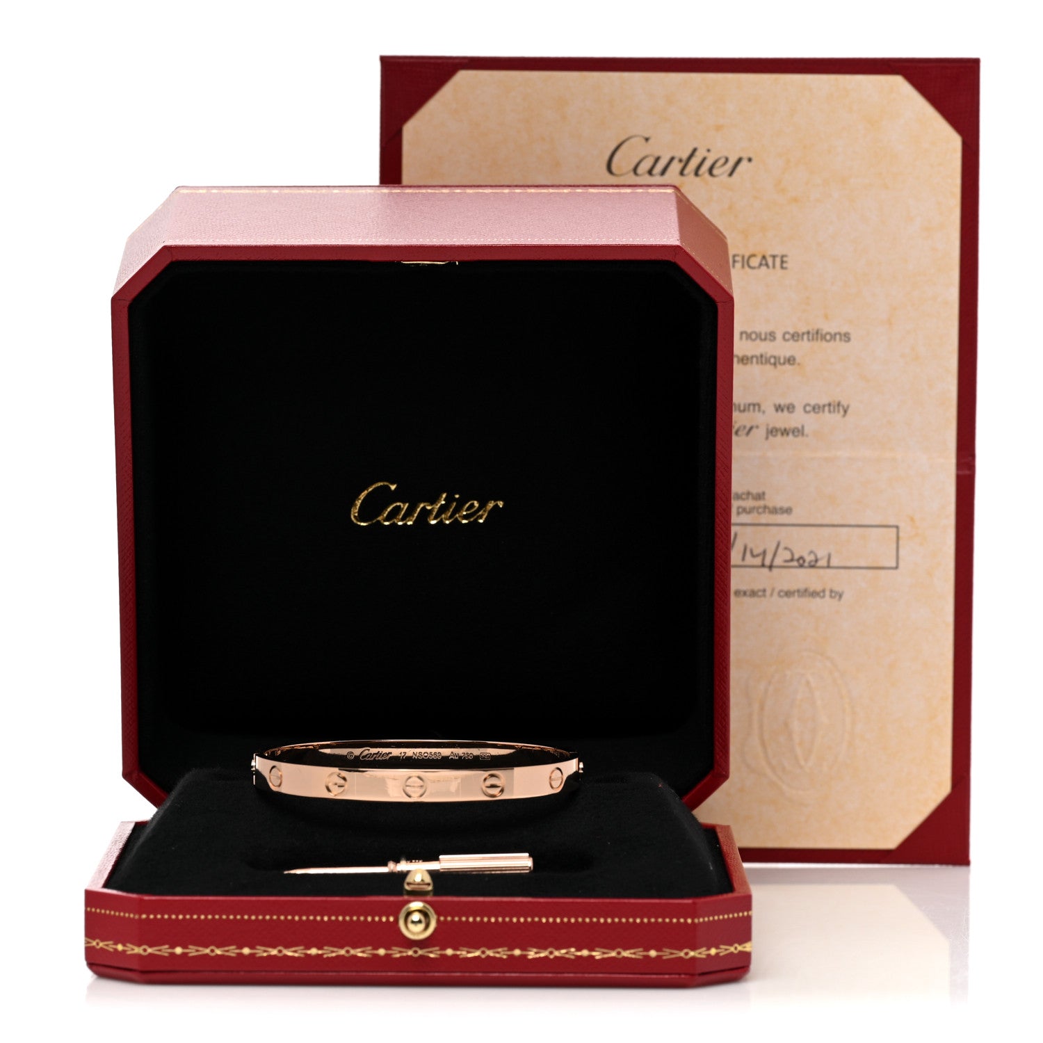 Cartier 18K Pink Gold LOVE Bracelet 17 5 of 5