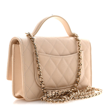 Chanel Caviar Quilted Trendy Handle Clutch With Chain Ecru 3 of 10