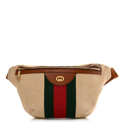 Gucci Vintage Canvas Web Belt Bag Sand Cuir 1 of 10