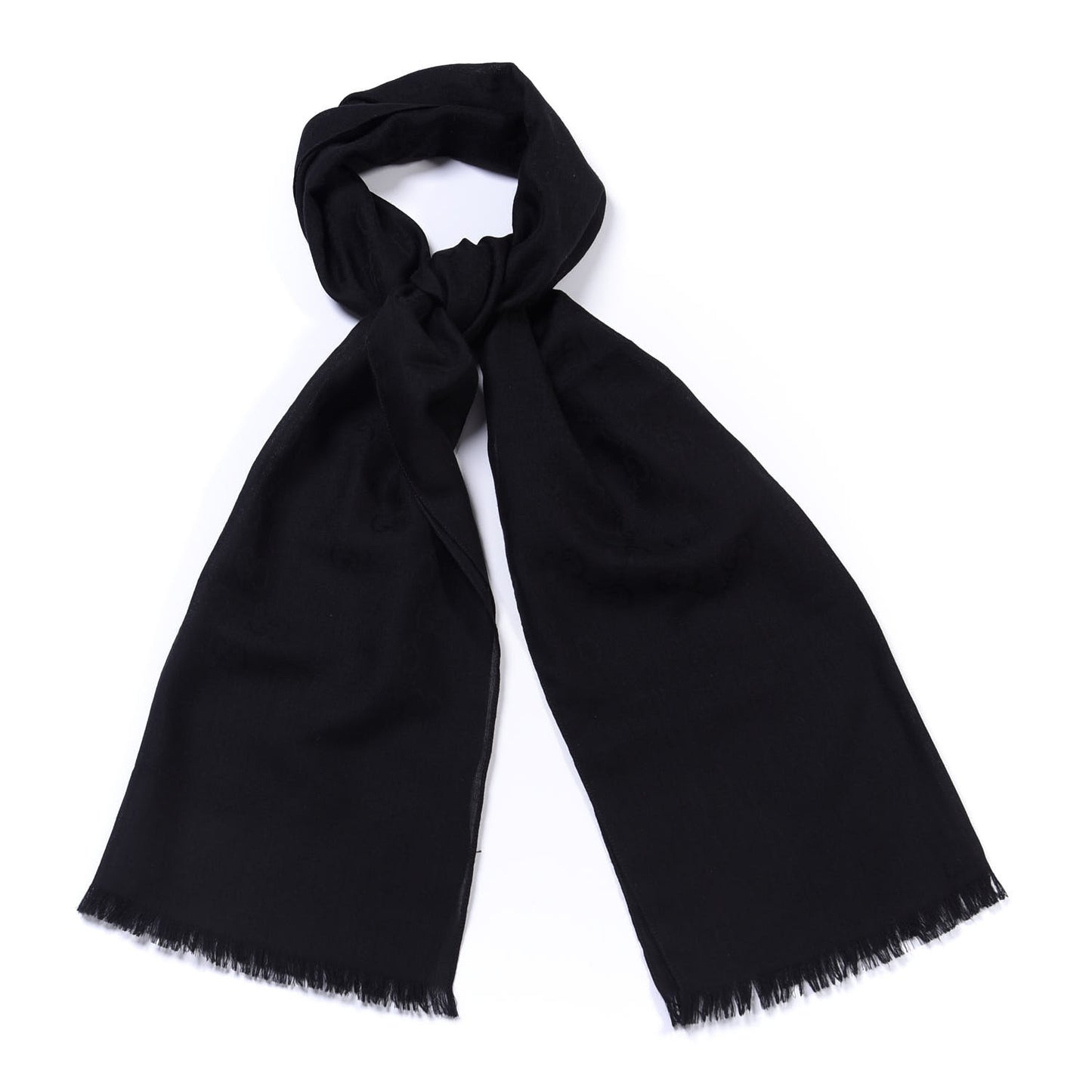 Wool Silk GG Monogram GGNat Scarf Black