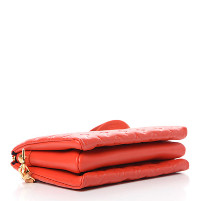 Louis Vuitton Lambskin Embossed Monogram Coussin PM Red 4 of 13