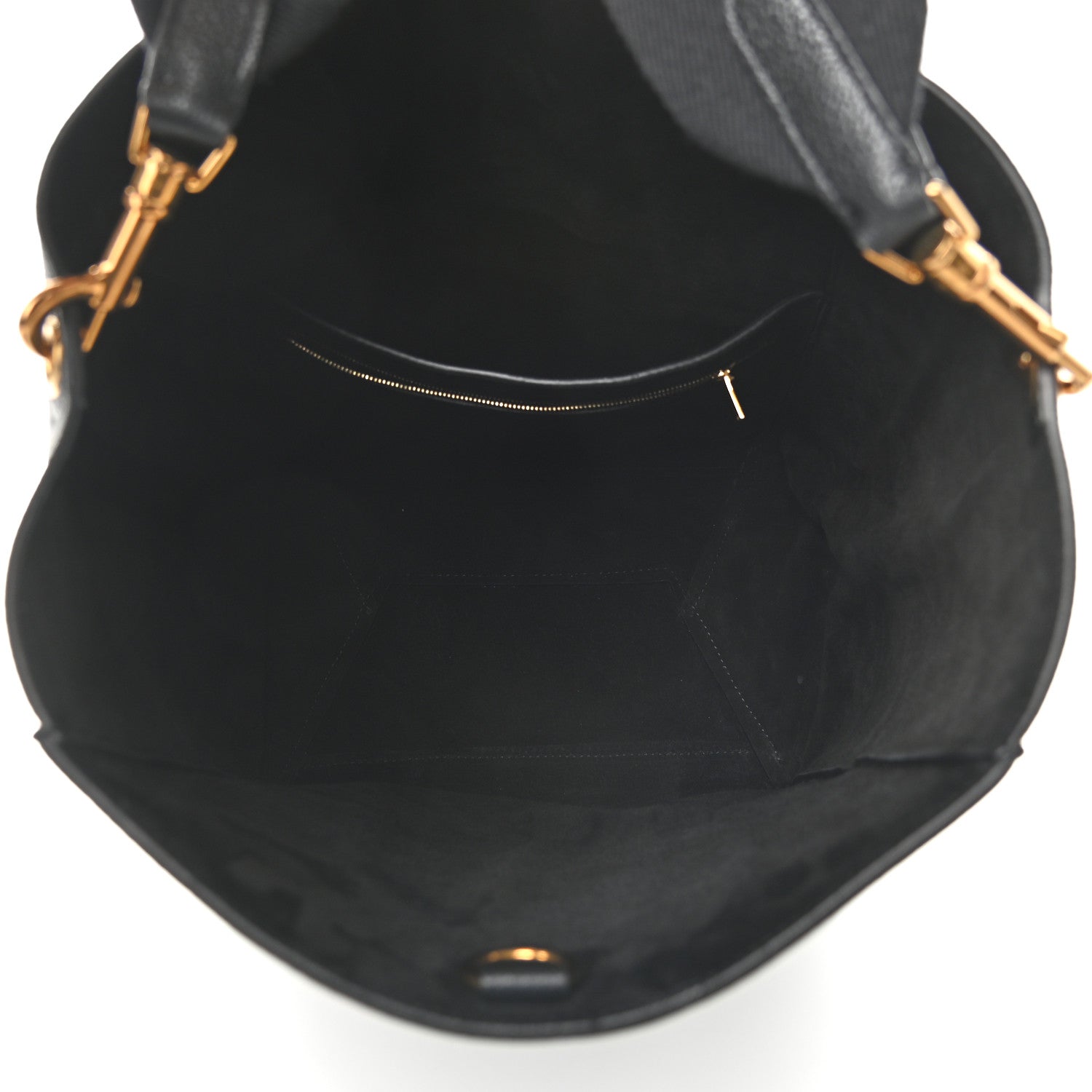 Celine Soft Grained Calfskin Sangle Bucket Bag Black 5 of 9