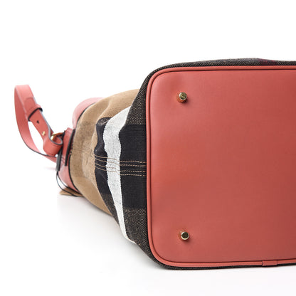 Burberry Canvas Mega Check Medium Ashby Tassel Hobo Cinnamon Red 7 of 9
