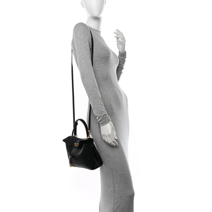 Balenciaga Natural Smooth Calfskin Mini Rodeo Top Handle Handbag Black 2 of 9