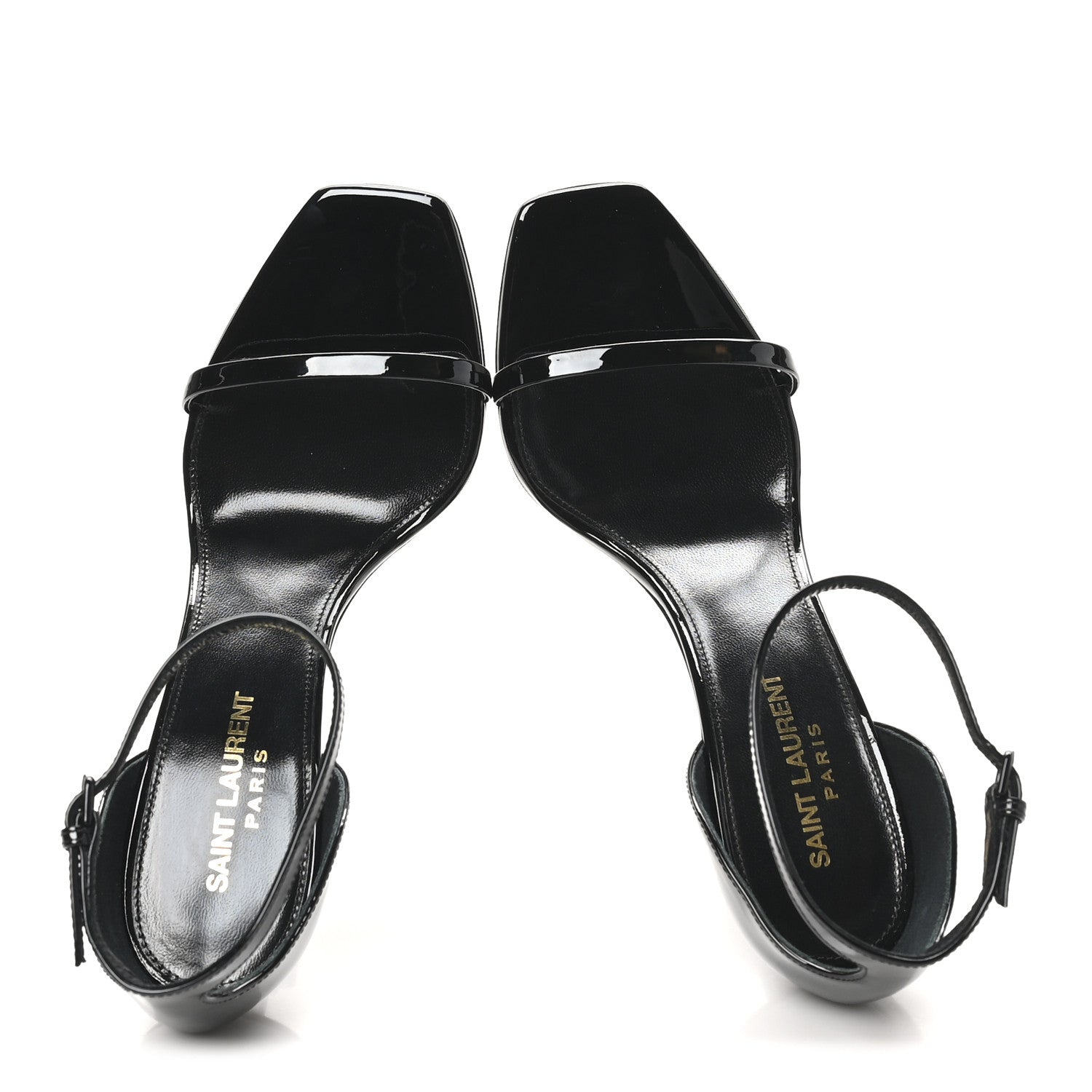 Saint Laurent Patent Calfskin Opyum 85 Sandals 37 Black 2 of 9