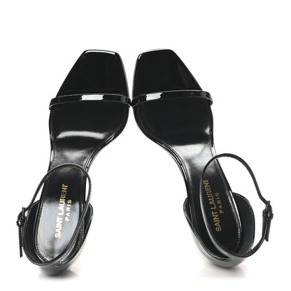 Saint Laurent Patent Calfskin Opyum 85 Sandals 37 Black 2 of 9
