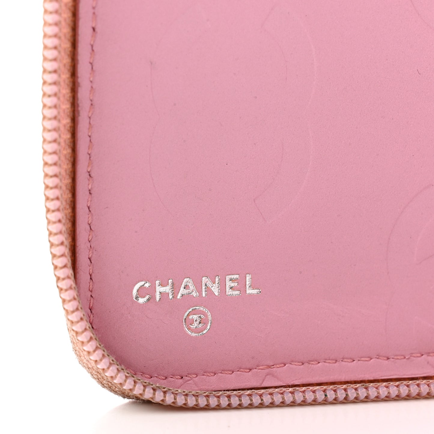 Calfskin Cambon Zip Around Organizer Wallet Pink
