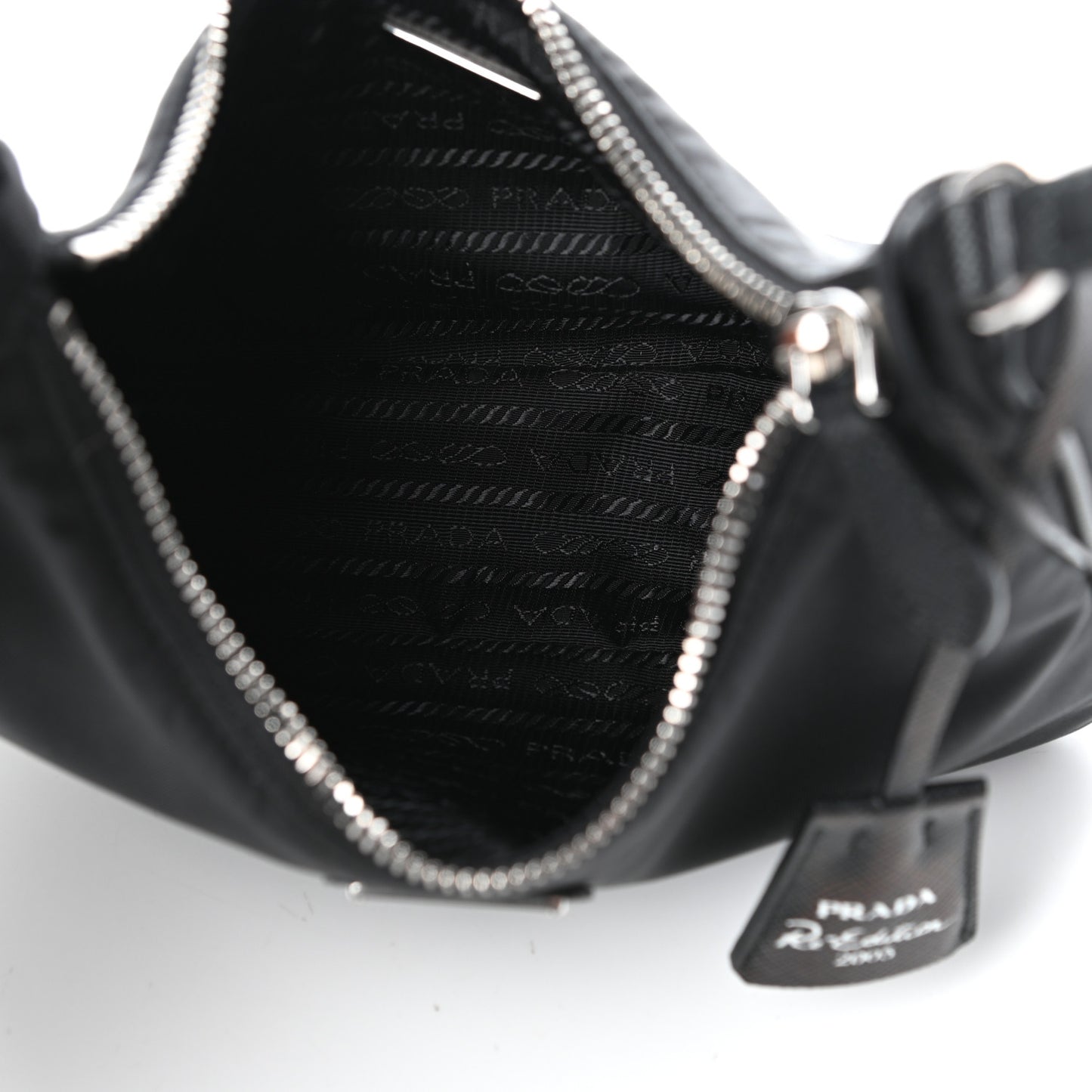 Tessuto Nylon Saffiano Mini Re-Edition 2005 Bag Black