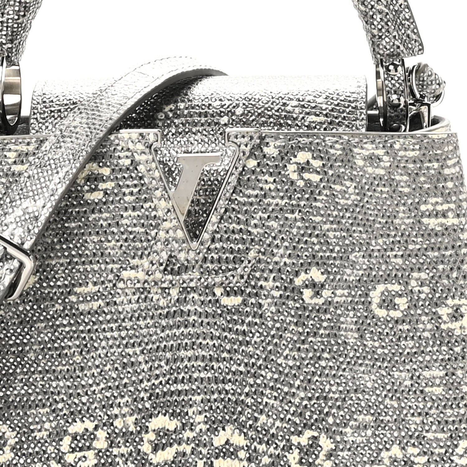 Louis Vuitton Lizard Mini Capucines Argento 7 of 10