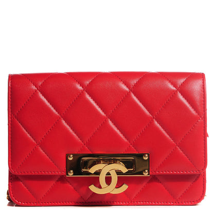 Chanel Lambskin Quilted Golden Class Wallet on Chain WOC Red 1 of 9
