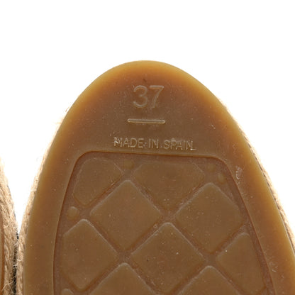 Chanel Lambskin CC Espadrilles 37 Beige Black 6 of 9