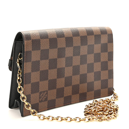 Louis Vuitton Damier Ebene Vavin Chain Wallet Black 3 of 9