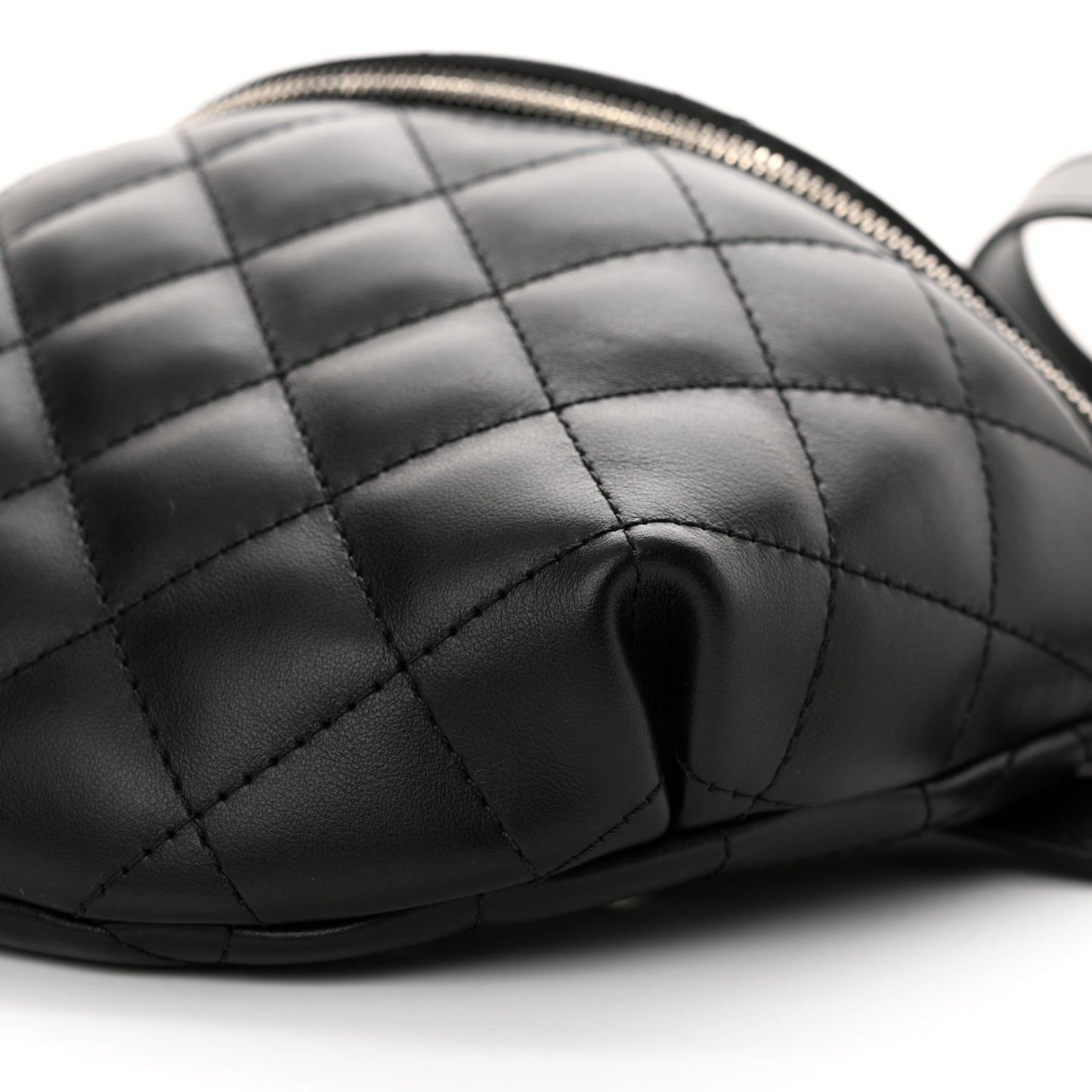 Calfskin Quilted Waist Belt Bag Black