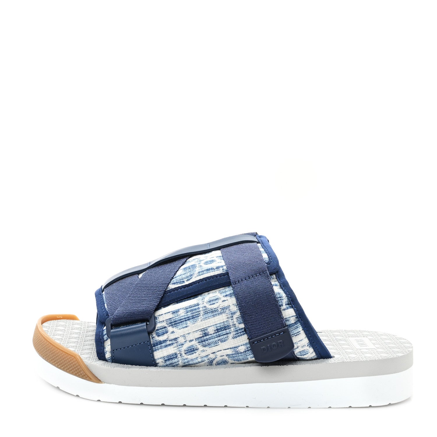 Christian Dior Oblique Jacquard Mens Alpha Sandals 40 Blue Denim
