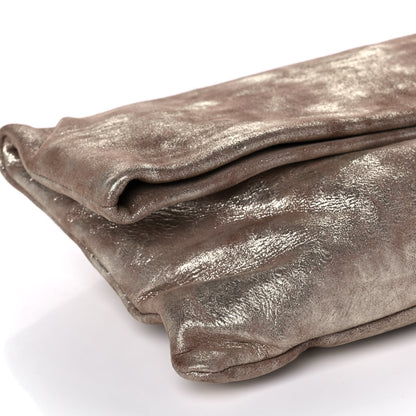 Jimmy Choo Foiled Metallic Suede Calfskin Chandra Clutch Nude 8 of 9