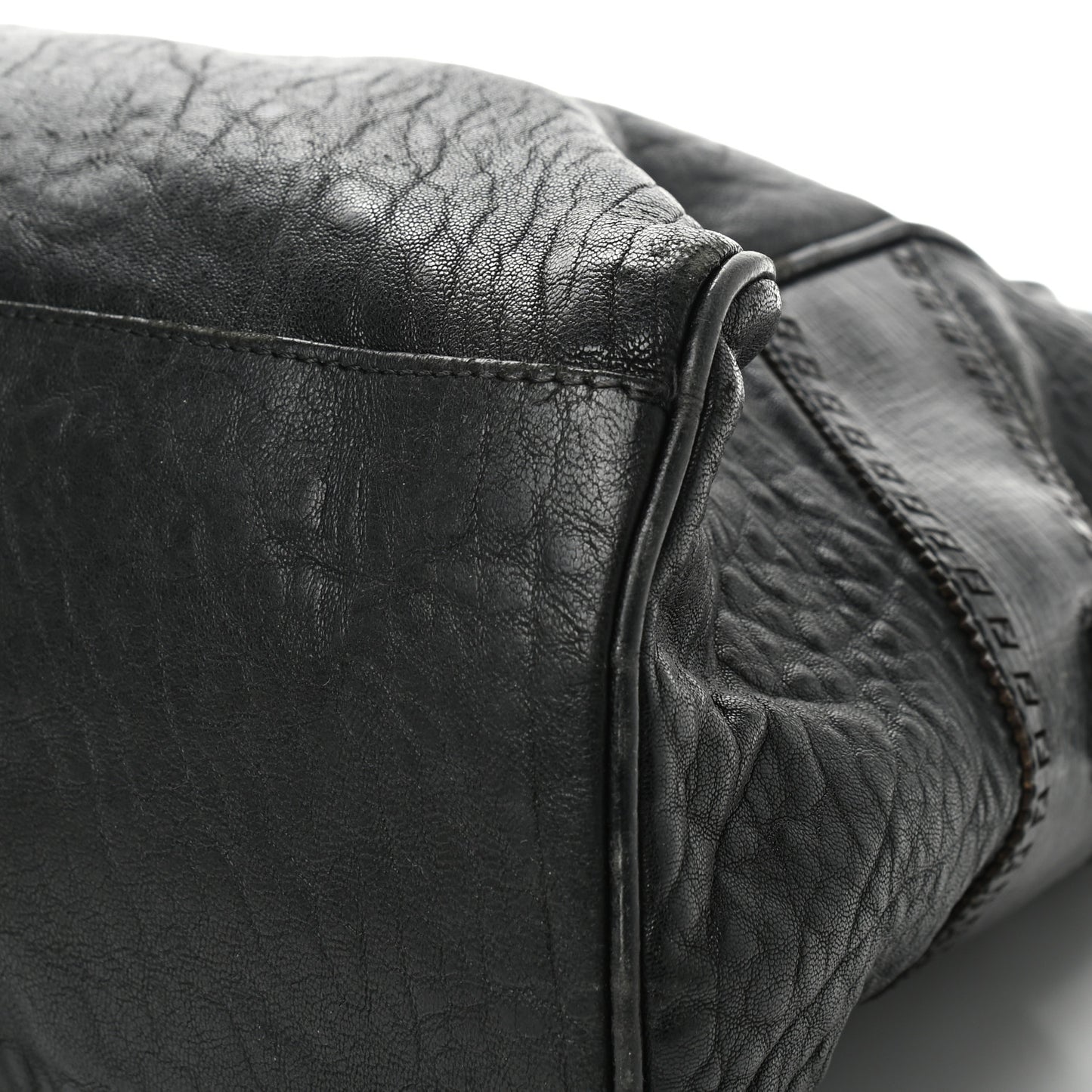Distressed Lambskin Large Bag De Jour Tote Black