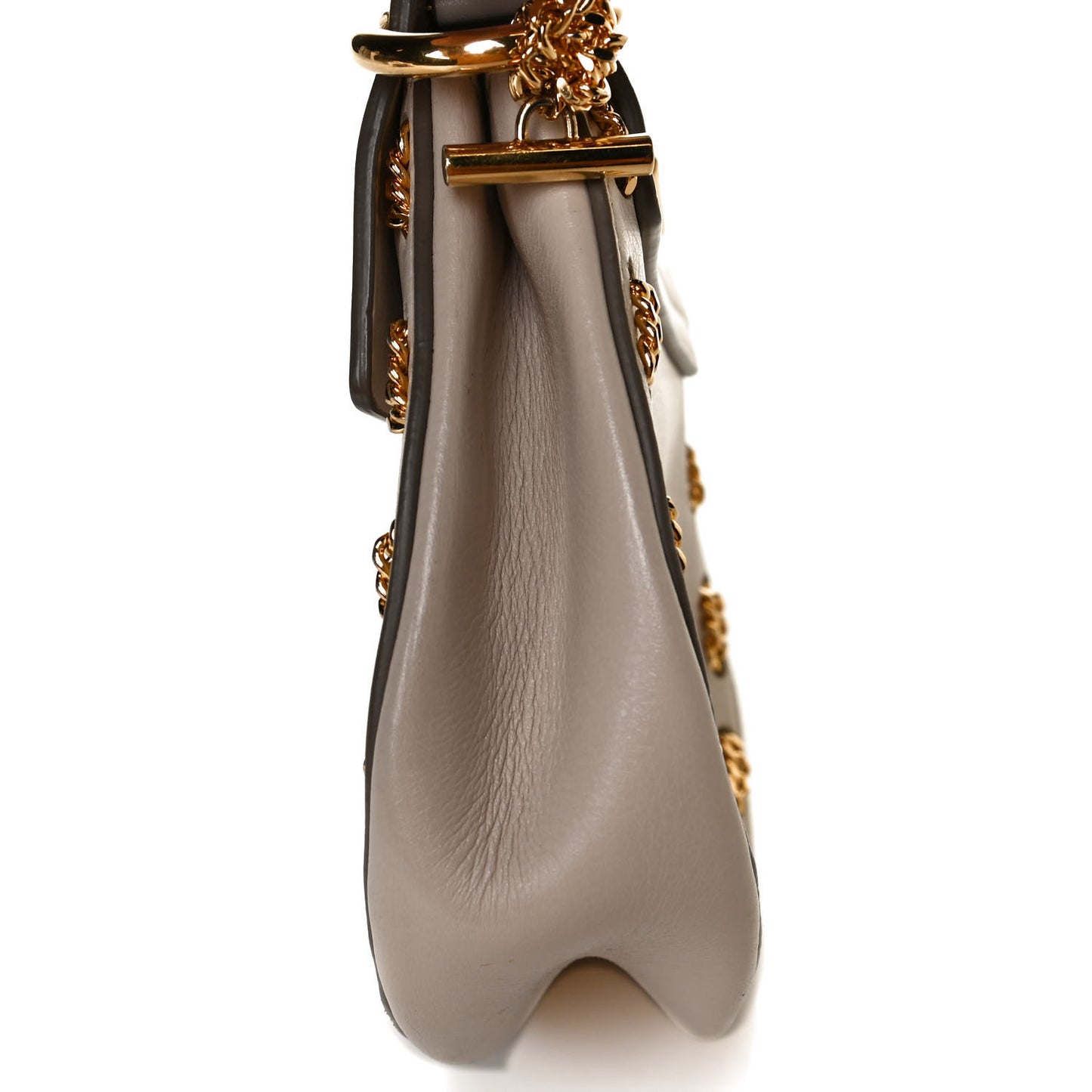 Calfskin Mini Drew Chain Shoulder Bag White