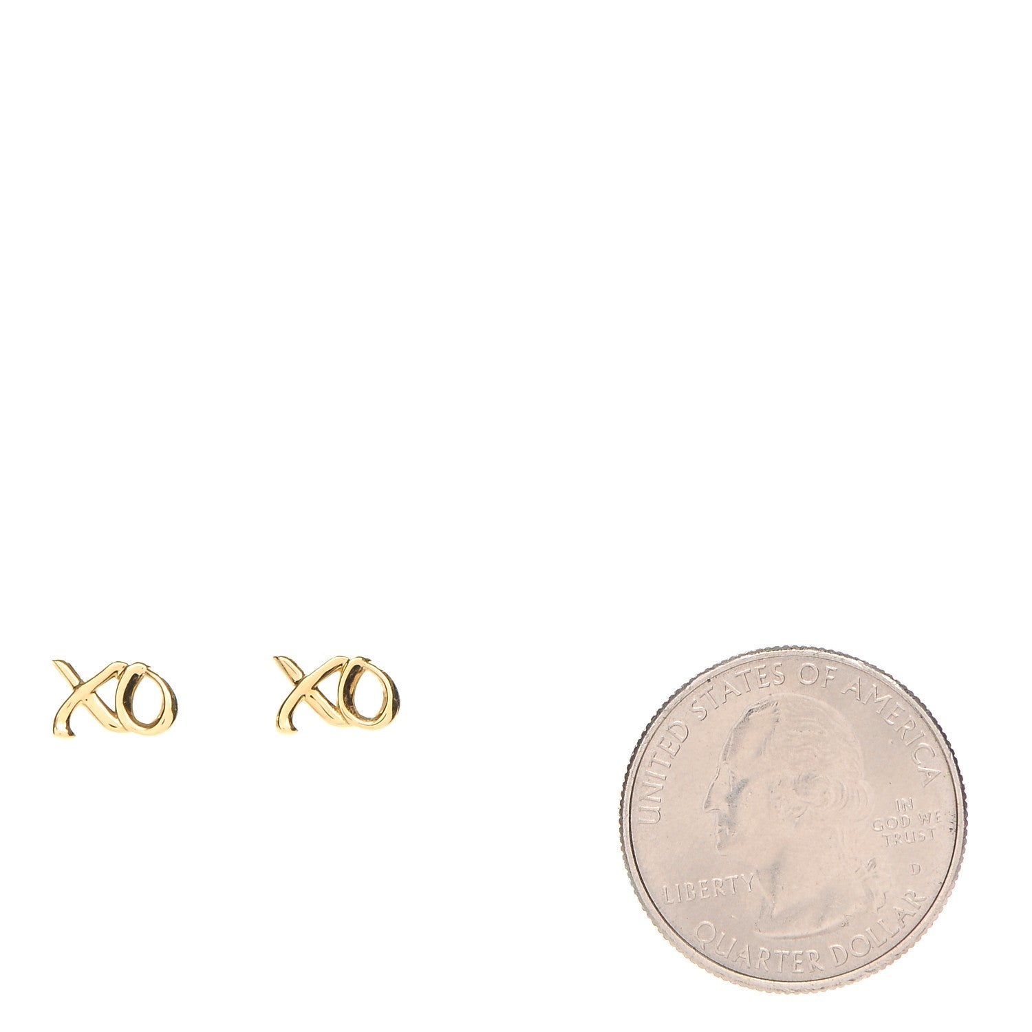 Tiffany 18K Yellow Gold Paloma's Graffiti Love and Kisses Earrings 2 of 7
