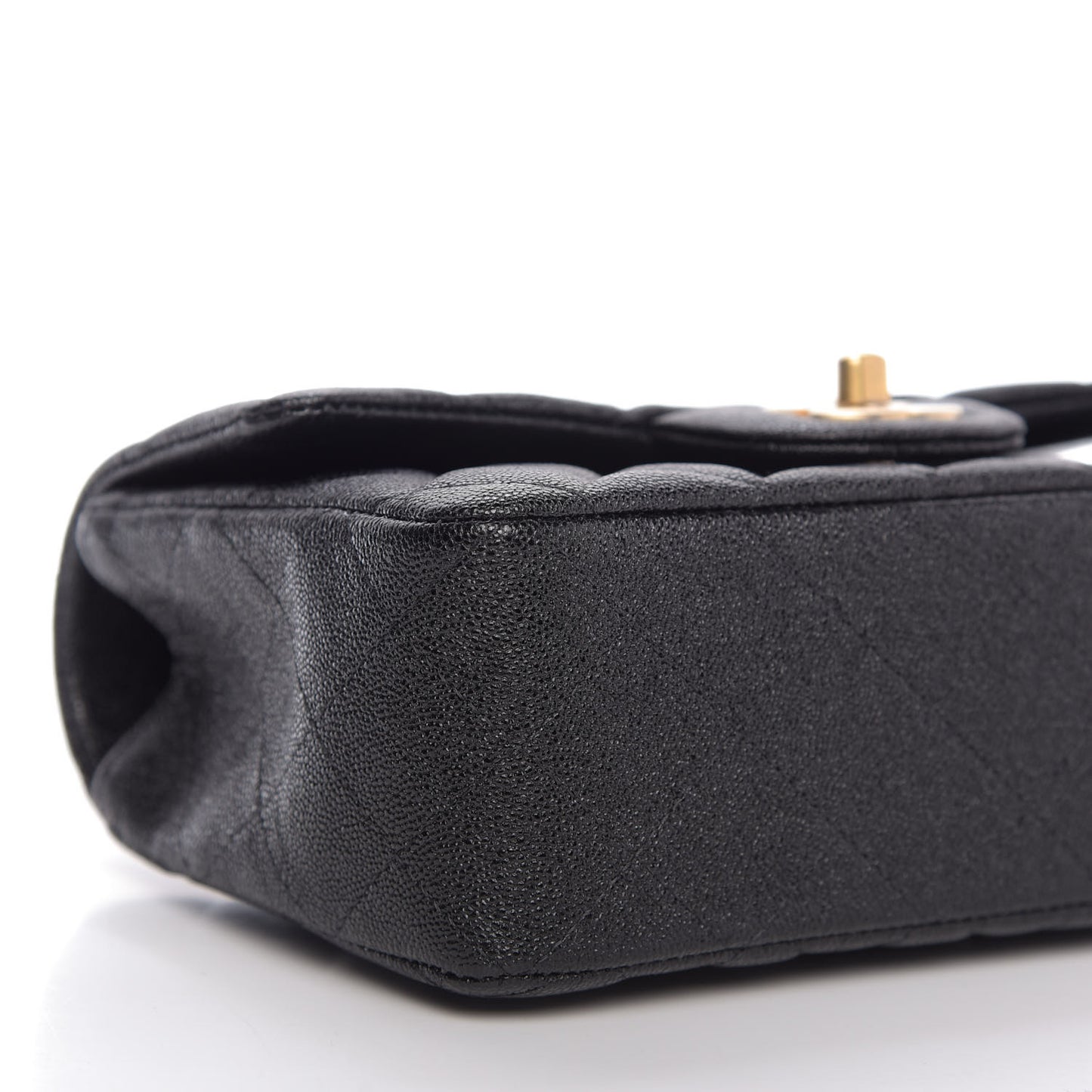 Caviar Quilted Mini Top Handle Rectangular Flap Black