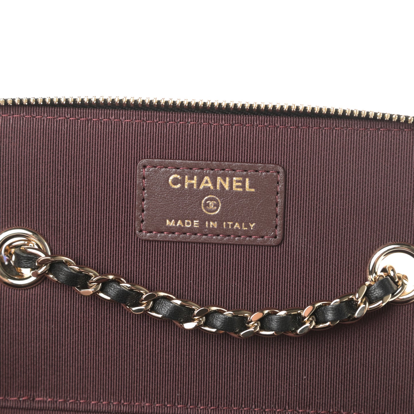 Lambskin Quilted Small Vanity Case With Chain Black