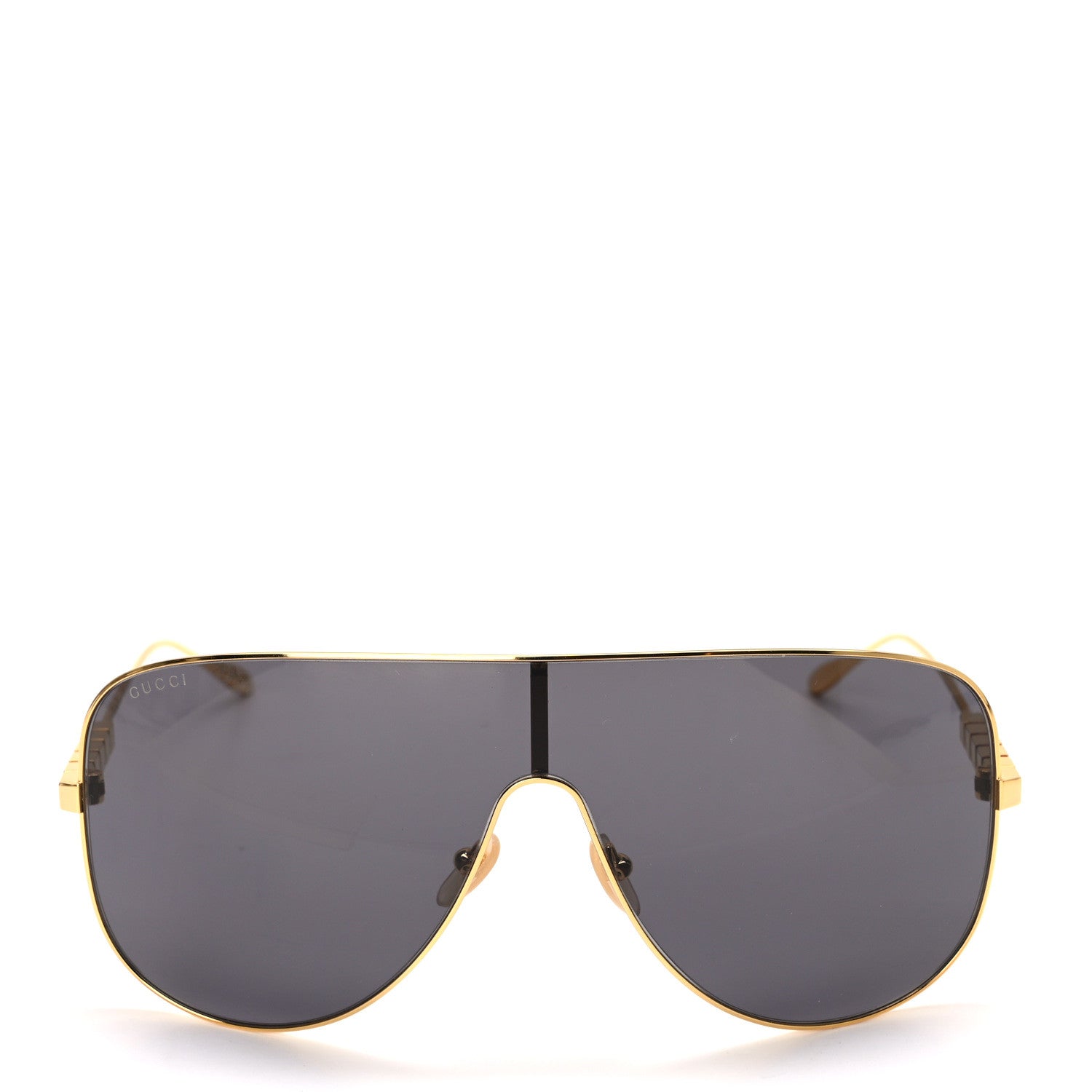 Gucci Metal Mask Sunglasses GG1436S Grey Gold 2 of 8