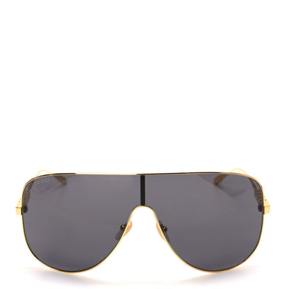 Gucci Metal Mask Sunglasses GG1436S Grey Gold 2 of 8