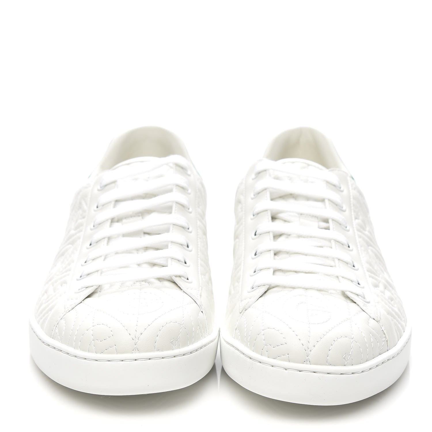 Gucci Nappa G Rhombus Mens Ace Sneakers 11 Great White Green 2 of 9