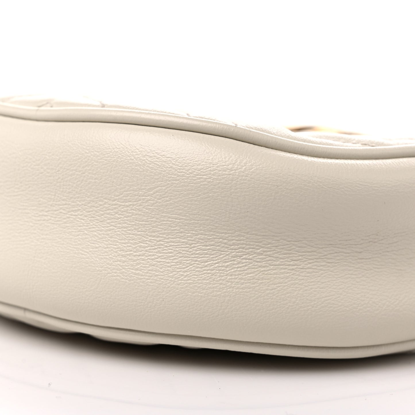 Calfskin Matelasse Mini GG Marmont Round Shoulder Bag White