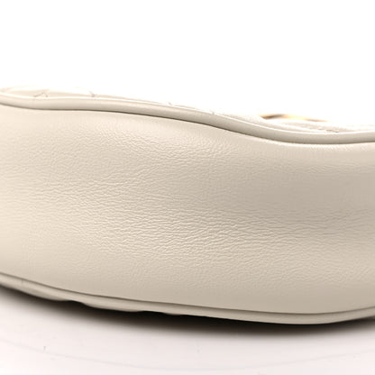 Gucci Calfskin Matelasse Mini GG Marmont Round Shoulder Bag White 10 of 13