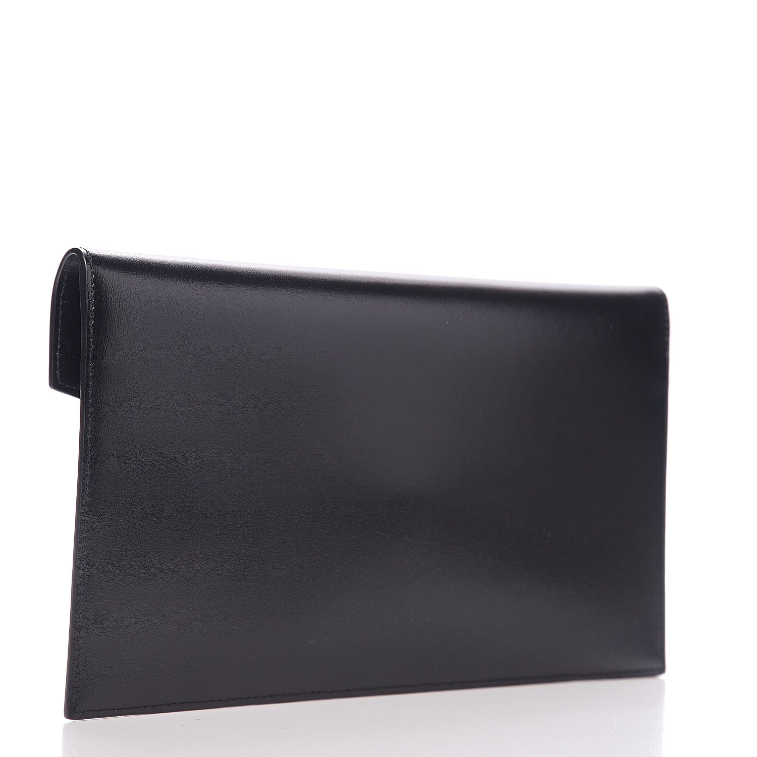 Saint Laurent Smooth Shiny Calfskin Monogram Uptown Pouch Black 2 of 6