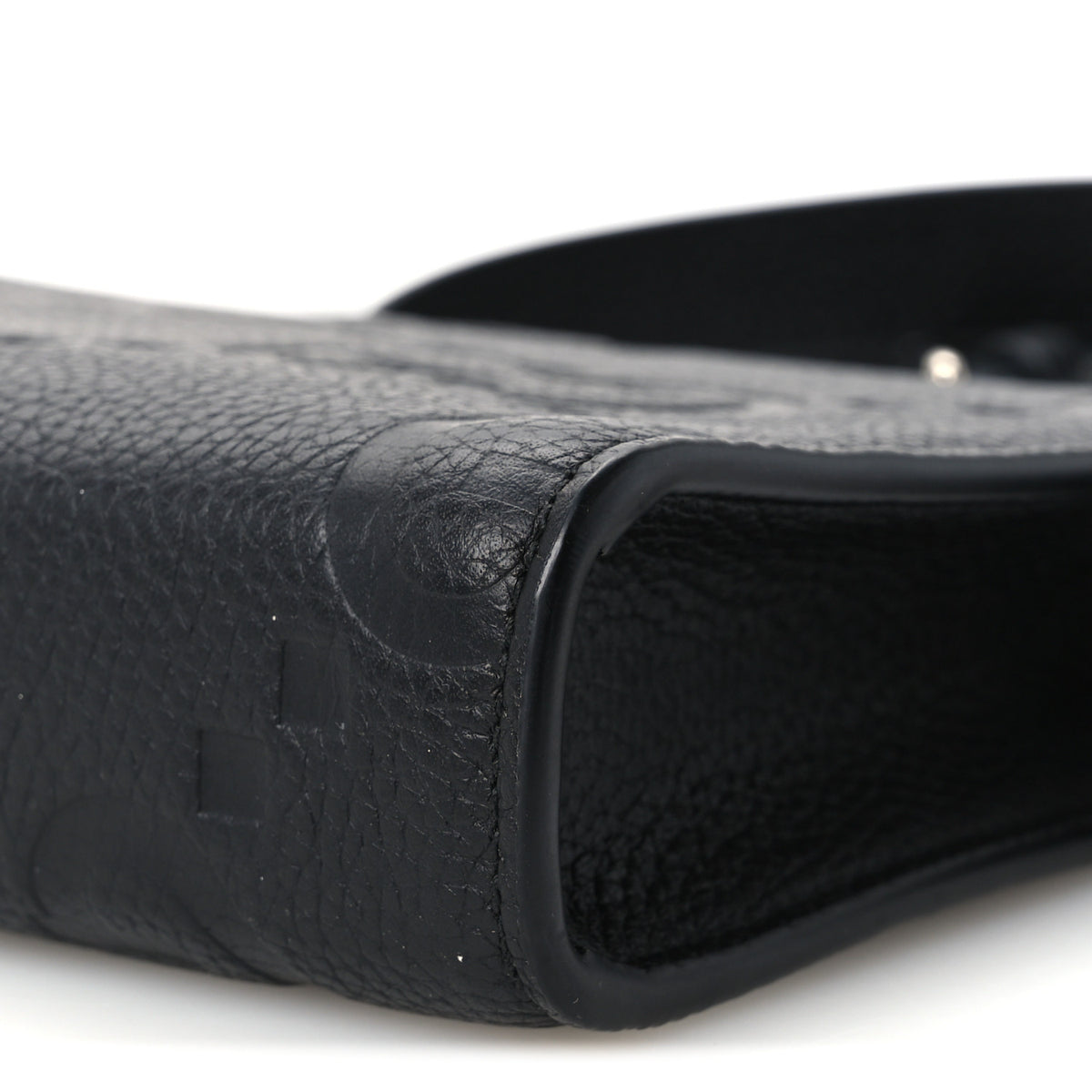 Monogram Jumbo GG Textured Dollar Calfskin Wristlet Messenger Bag Black