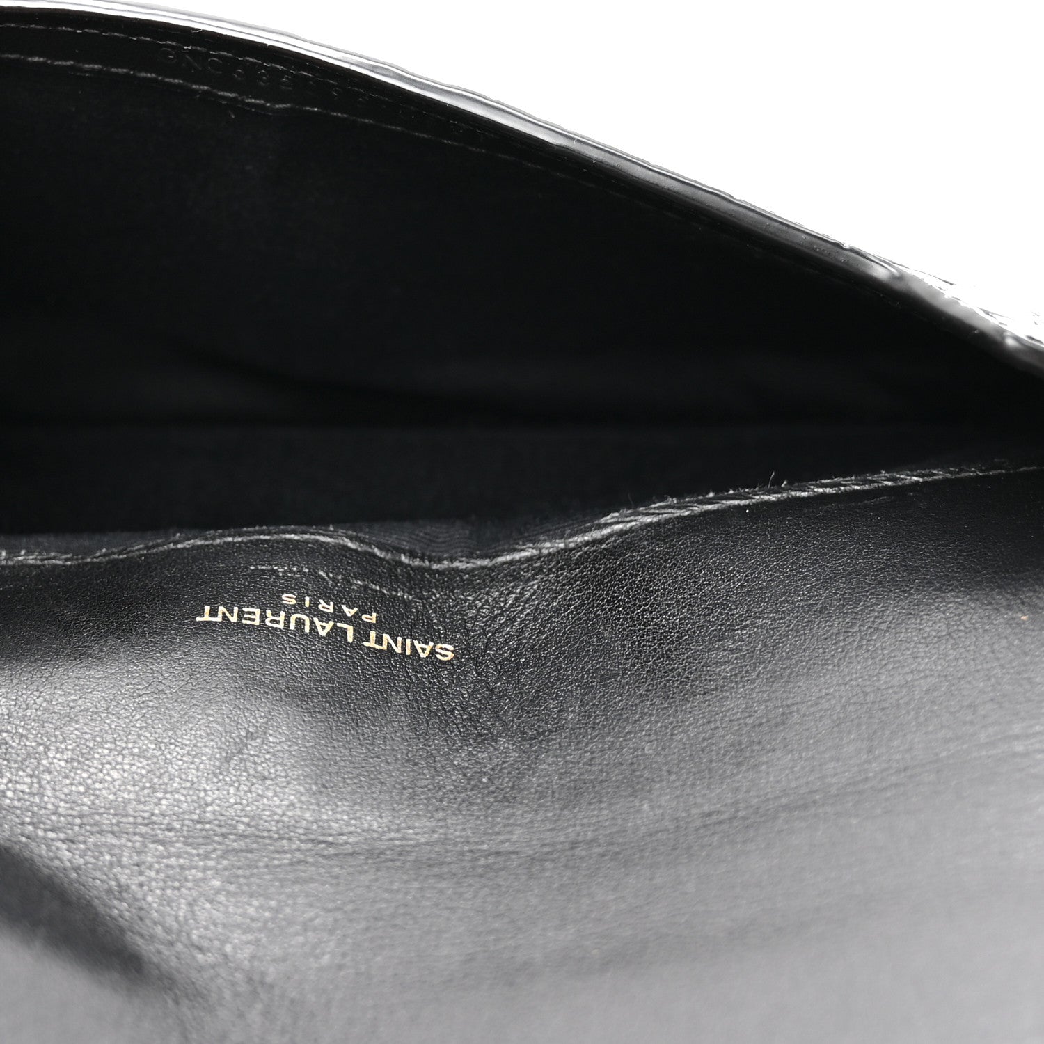 Saint Laurent Crocodile Embossed Monogram Phone Holder Crossbody Black 4 of 9