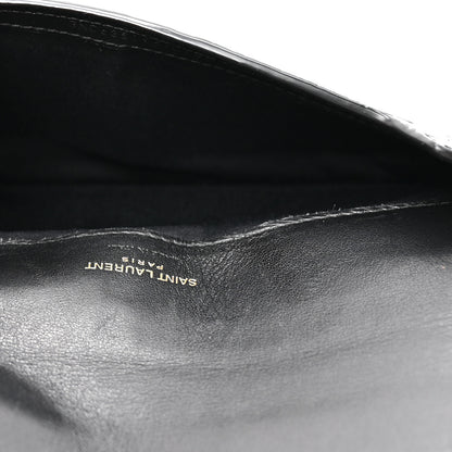 Saint Laurent Crocodile Embossed Monogram Phone Holder Crossbody Black 4 of 9