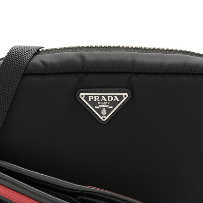 Prada Tessuto Soft Nylon Small Convertible Crossbody Wristlet Black Fuoco 7 of 9