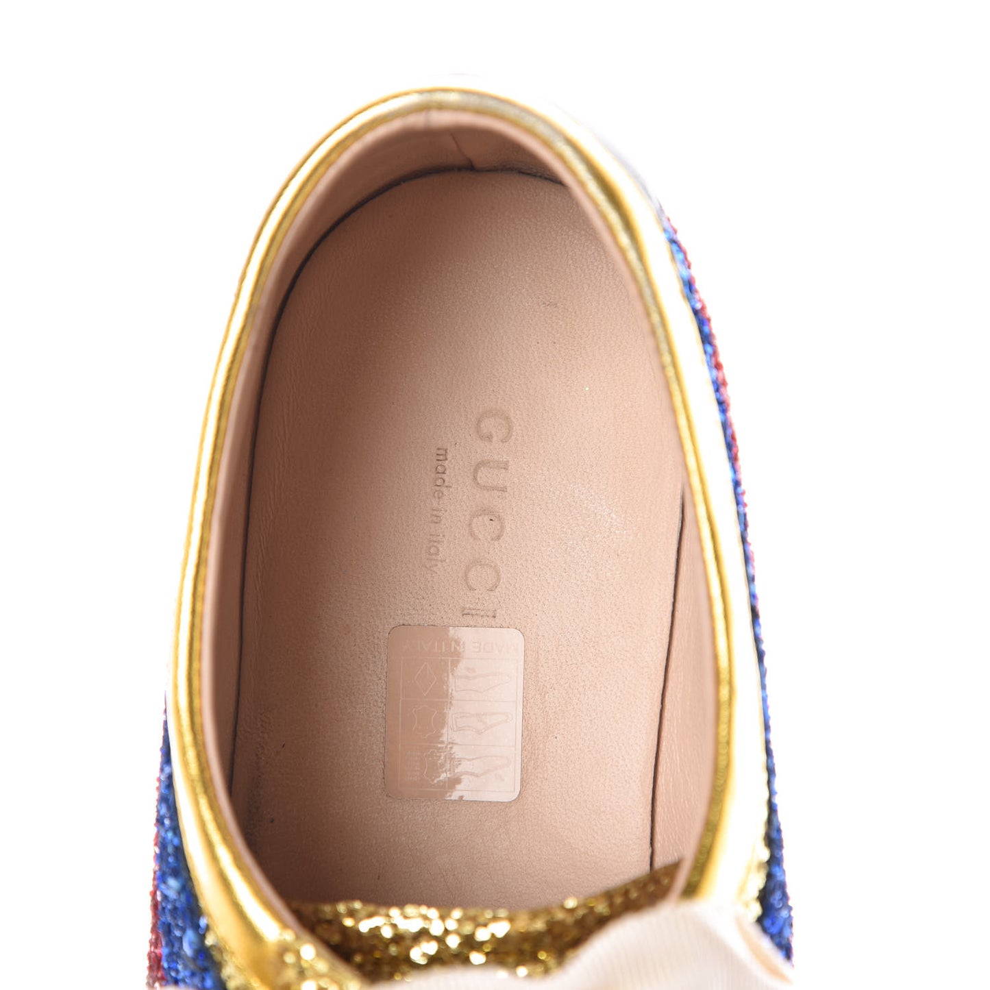 Glitter Fabric Pierced Heart Falacer Sneakers 39 Gold
