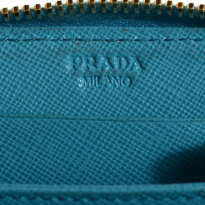 Prada Saffiano Metal Coin Purse Turchese 5 of 6