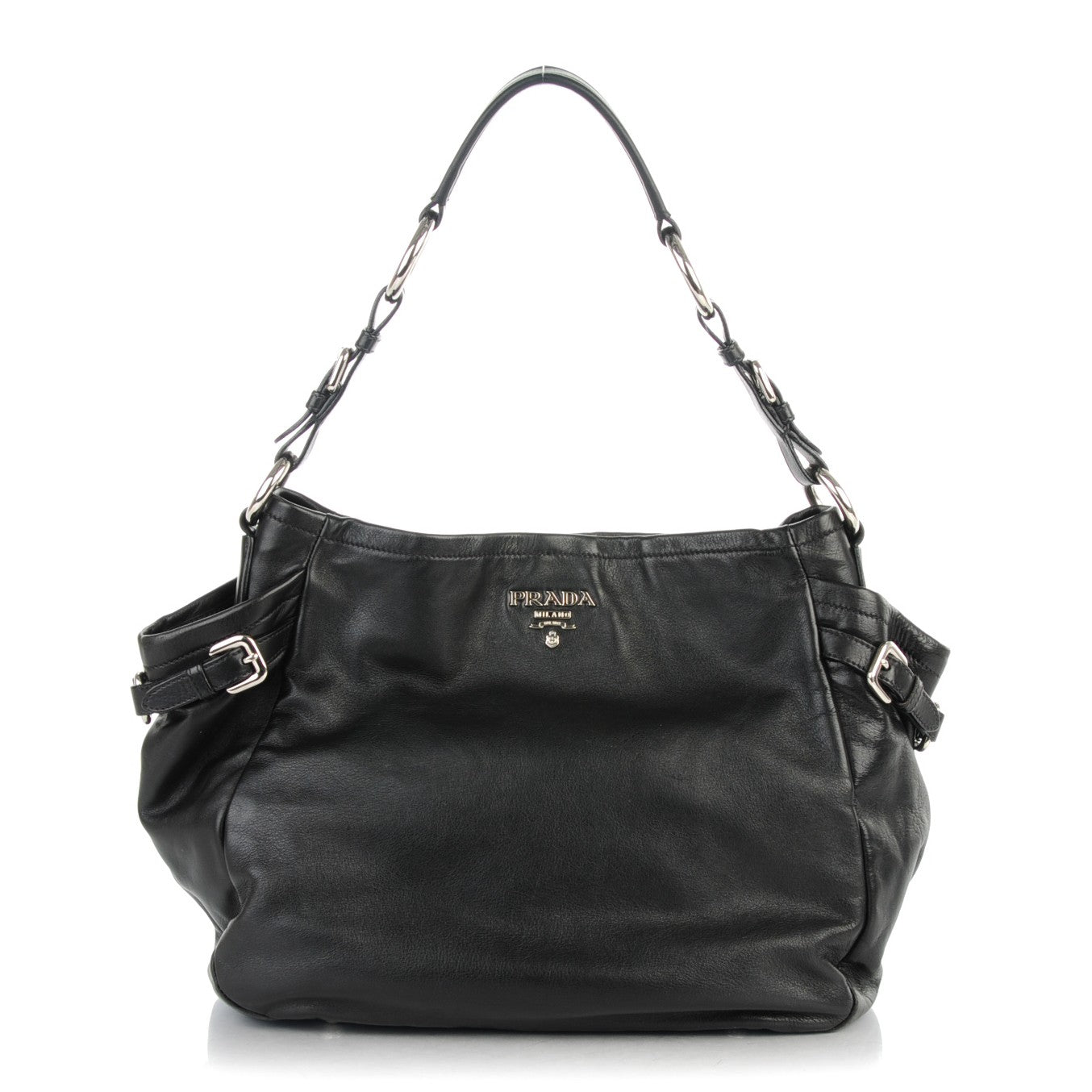 Soft Calf Side Pocket Hobo Nero Black