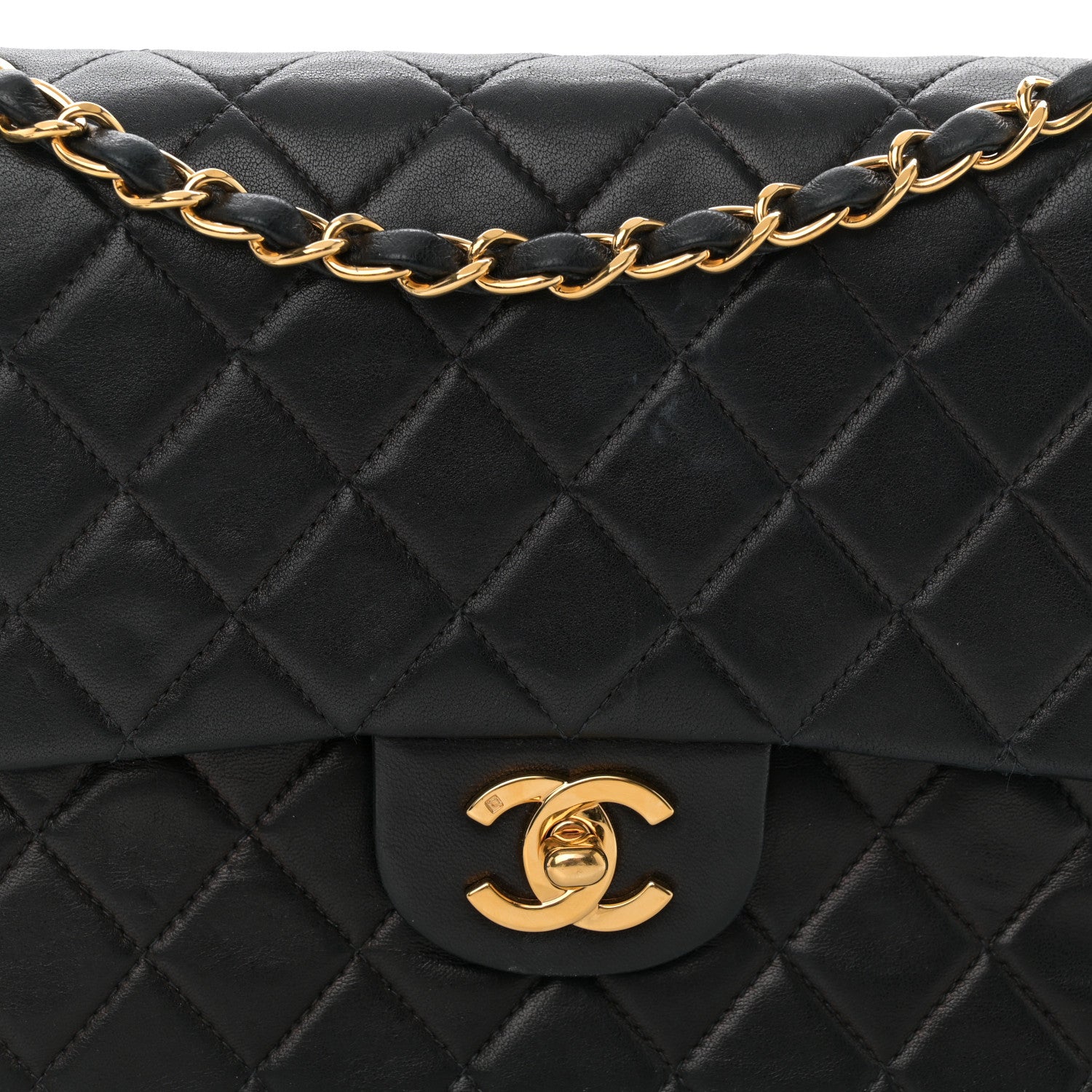 Chanel Lambskin Quilted Medium Double Flap Black 8 of 10