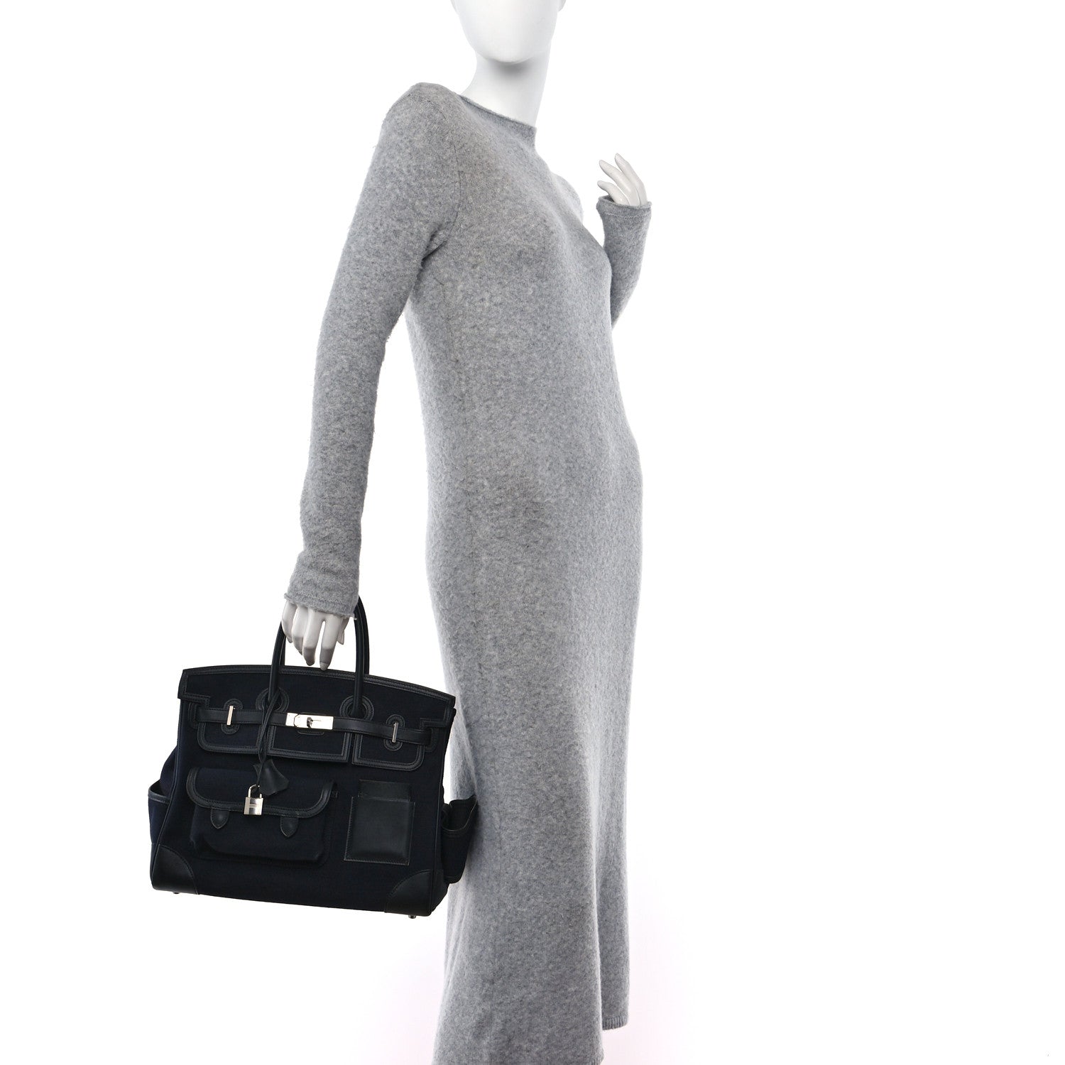 Hermes Goeland Toile Swift Cargo Birkin 35 Bleu Marine 2 of 11