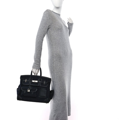 Hermes Goeland Toile Swift Cargo Birkin 35 Bleu Marine 2 of 11