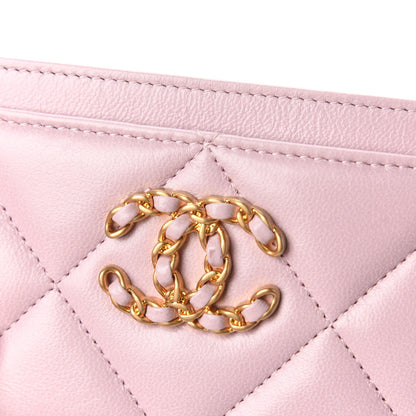 Chanel Lambskin Quilted Chanel 19 Card Holder Light Pink 13 of 13