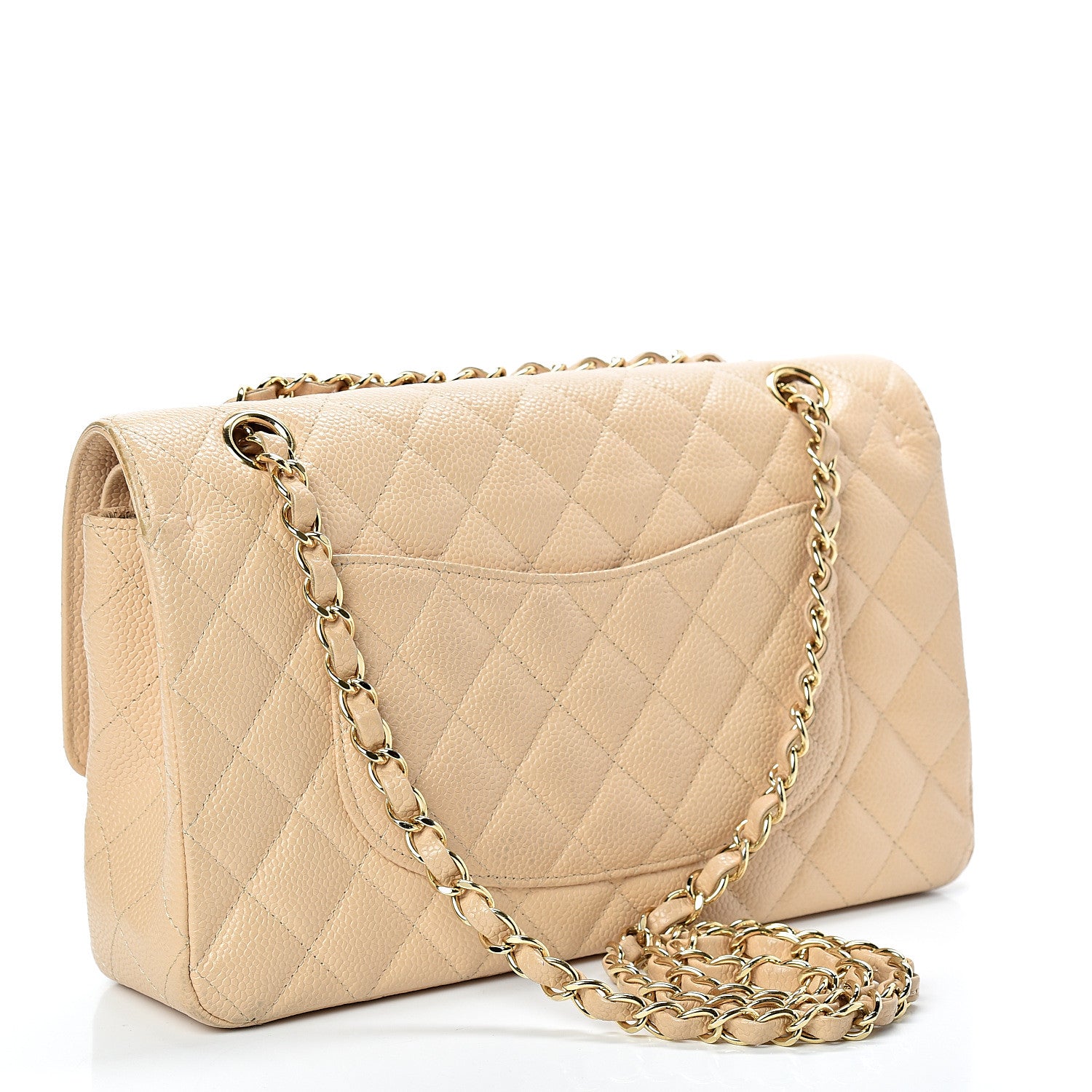 Chanel Caviar Quilted Medium Double Flap Beige 2 of 20